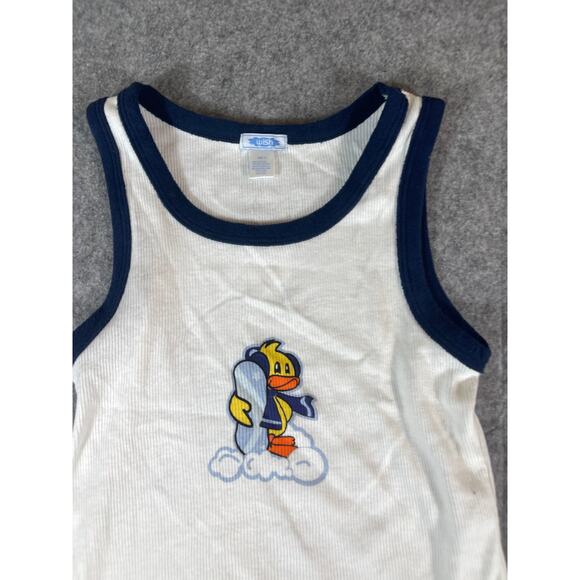 VINTAGE Wish Top Girls Small White Penguin Tank Ribbed Sleeveless Ringer Y2K - Picture 2 of 5